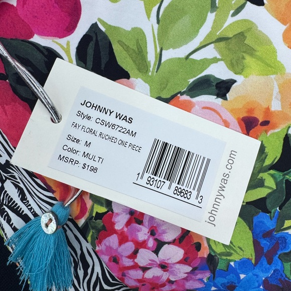 Johnny Was Fay Floral Ruched One Piece Swimsuit - Picture 16 of 16